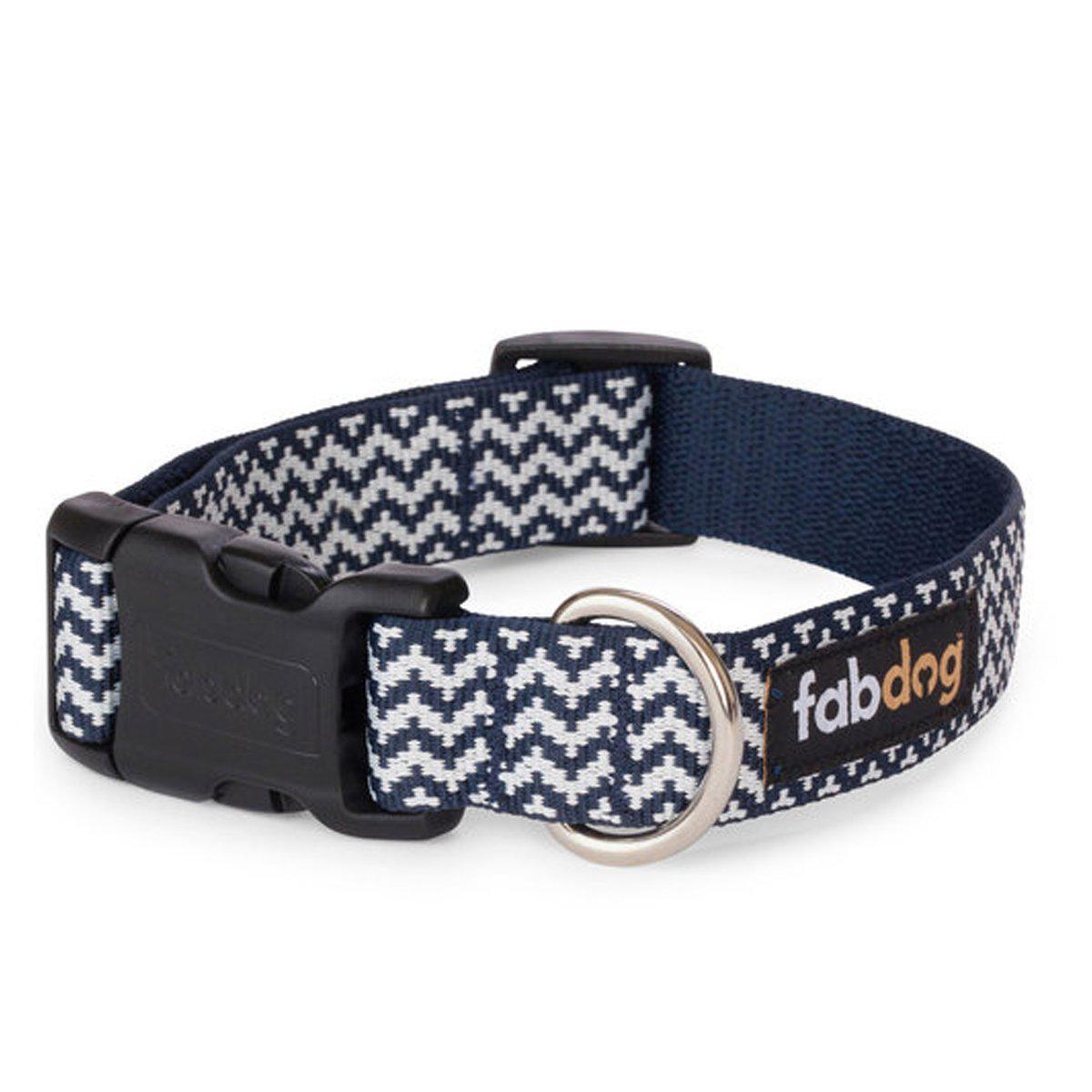 Fabdog Chevron Dog Collar Navy-Fabdog-Love My Hound