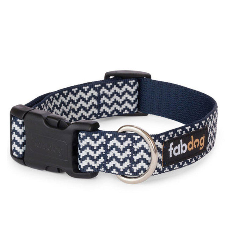 Fabdog Chevron Dog Collar Navy