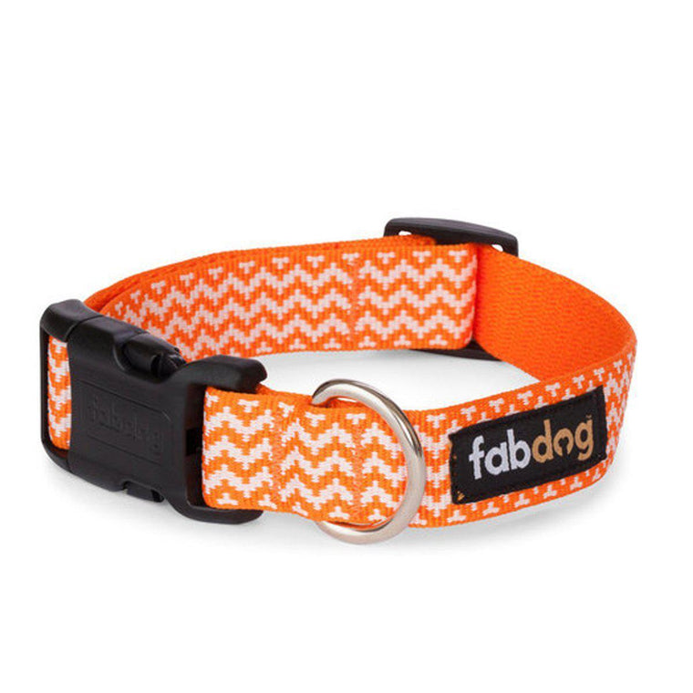Fabdog Chevron Dog Collar Orange