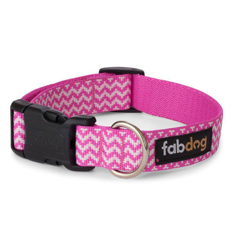 Fabdog Chevron Dog Collar Pink