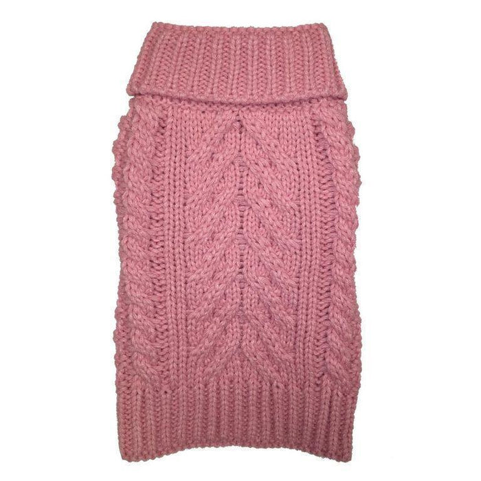 Fabdog | Chunky Turtleneck Dog Jumper - Pink-Fabdog-Love My Hound