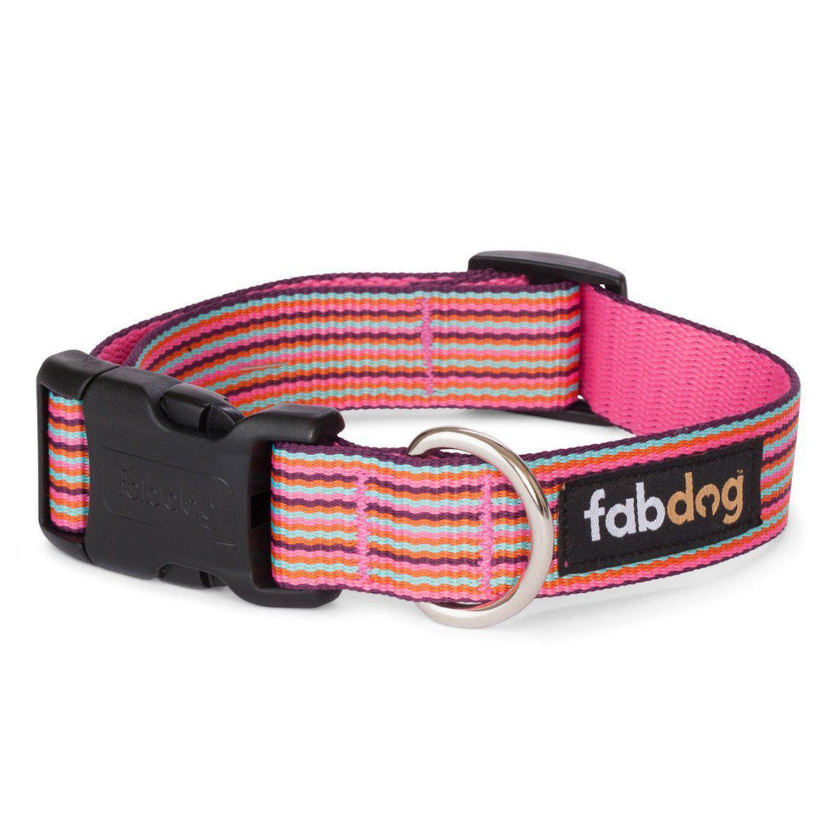 Fabdog - Mini Stripe Collar Pink-Fabdog-Love My Hound