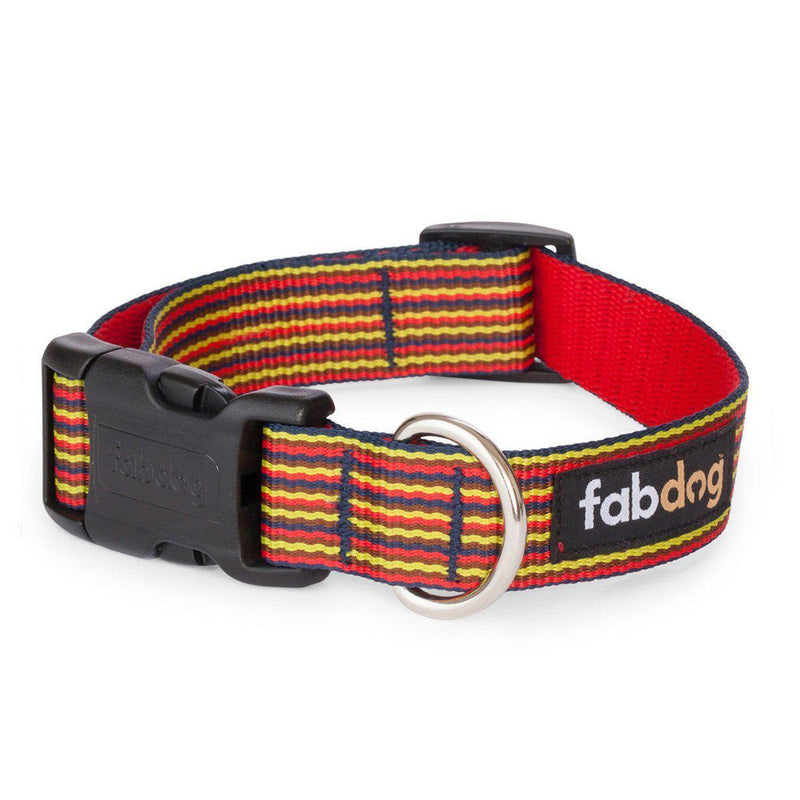 Fabdog - Mini Stripe Collar Red-Fabdog-Love My Hound