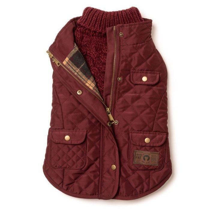 Fabdog | Quilted Barn Coat - Burgundy-Fabdog-Love My Hound