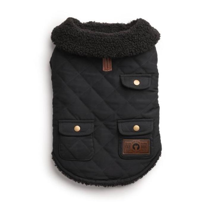 Fabdog - Quilted Shearling All Black Dog Jacket