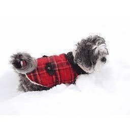 Fabdog | Wool Plaid Shearling in Red & Black - Dog Jacket-Fabdog-Love My Hound