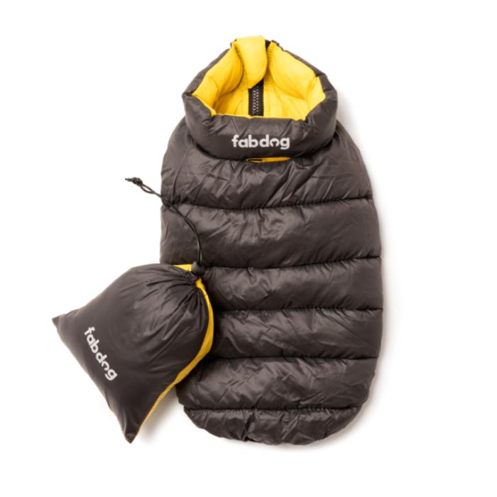 Fabdog - Yellow & Grey - 'Pack N' Go' Reversible Dog Puffer Jacket-Fabdog-Love My Hound