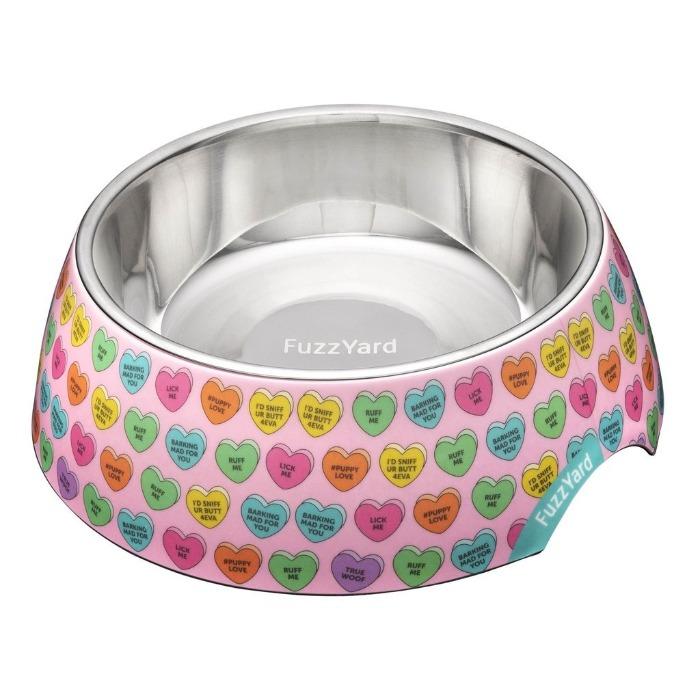 FuzzYard Dog Bowl - Candy Hearts