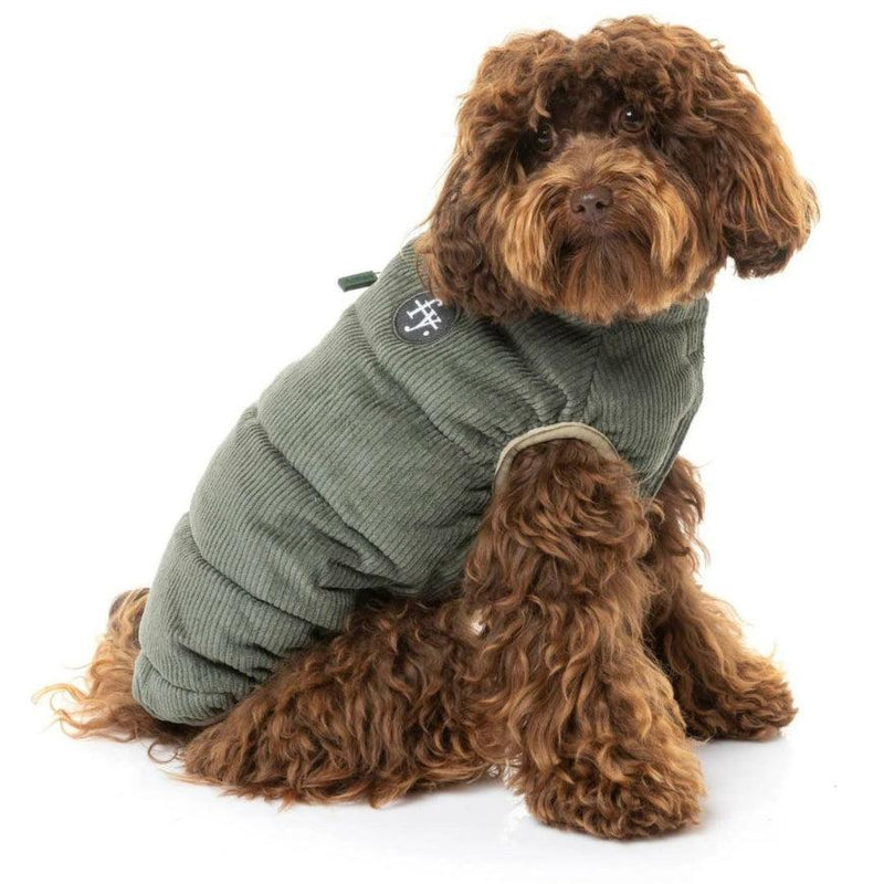 FuzzYard | Mosman Corduroy Puffer Jacket - Khaki-FuzzYard-Love My Hound