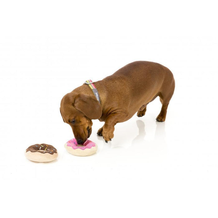 Fuzzyard - 2 x Donuts Chocolate & Strawberry - Plush Dog Toy-FuzzYard-Love My Hound