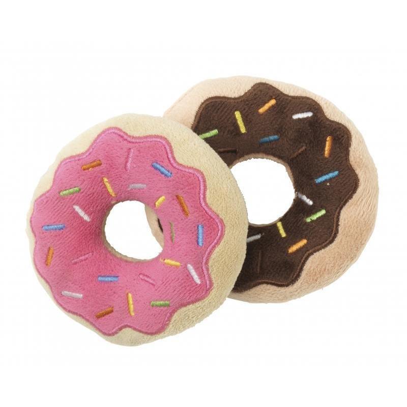 Fuzzyard - 2 x Donuts Chocolate & Strawberry - Plush Dog Toy-FuzzYard-Love My Hound
