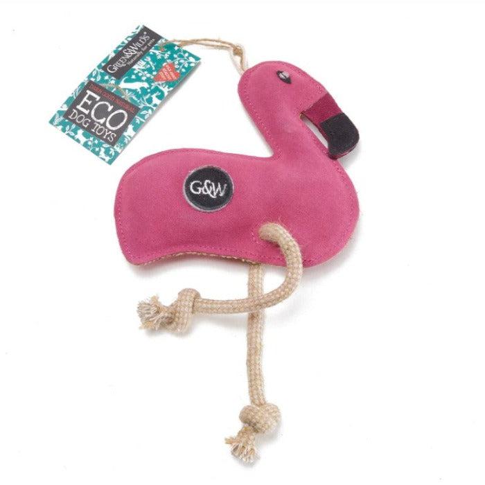 Green & Wilds | Eco Dog Toy - Floyd the Flamingo-Green & Wilds-Love My Hound