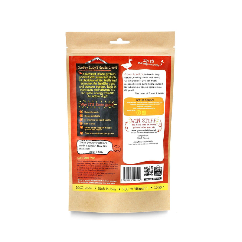 Green & Wilds | Goosey Lucy's Goose Chews, 100g-Green & Wilds-Love My Hound