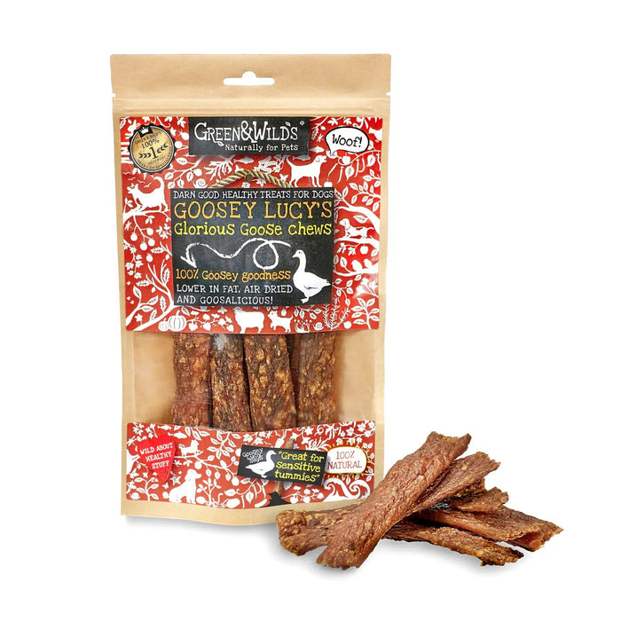 Green & Wilds - Goosey Lucy's Goose Chews, 100g-Green & Wilds-Love My Hound