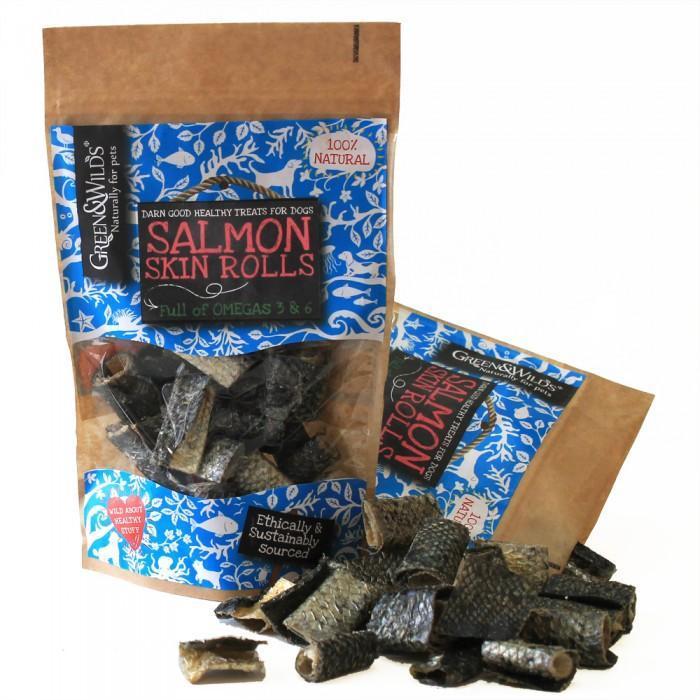 Green & Wilds | Salmon Skin Rolls Dog Treats 50g