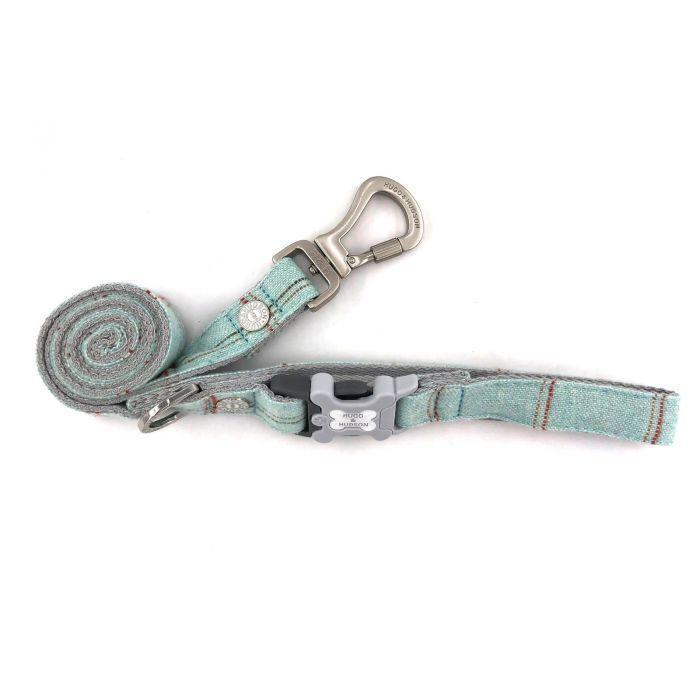 Hugo & Hudson - Aqua Checked Tweed Dog Lead-Hugo & Hudson-Love My Hound