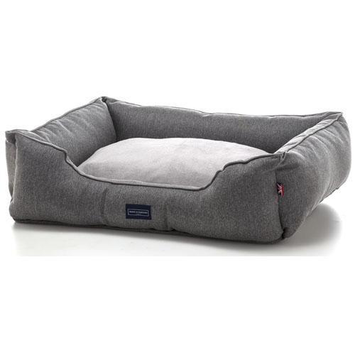 Hugo & Hudson - Grey Herringbone Dog Bed