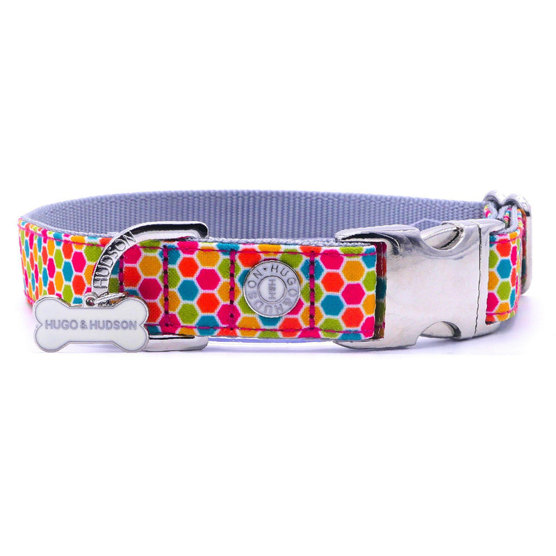 Hugo & Hudson - Multi Coloured Geometric Dog Bone Collar-Hugo & Hudson-Love My Hound