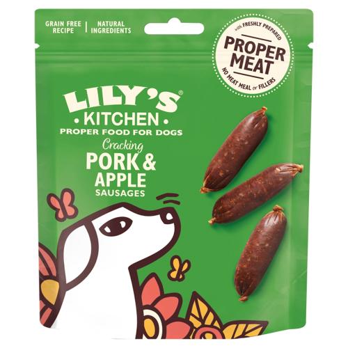 Lily's Kitchen | Cracking Pork and Apple Sausages | Dog Treats  70g