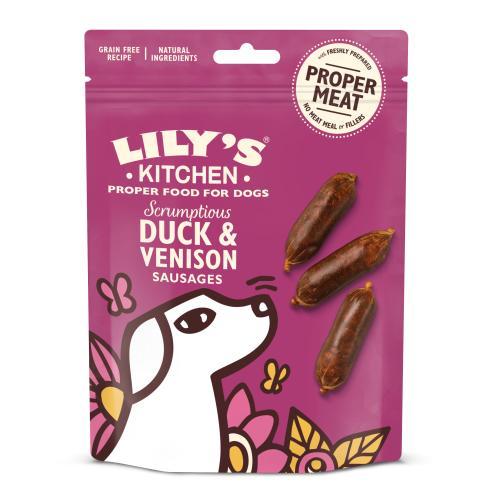 Lily's Kitchen | Scrumptious Duck & Venison Sausages | Dog Treats 70g