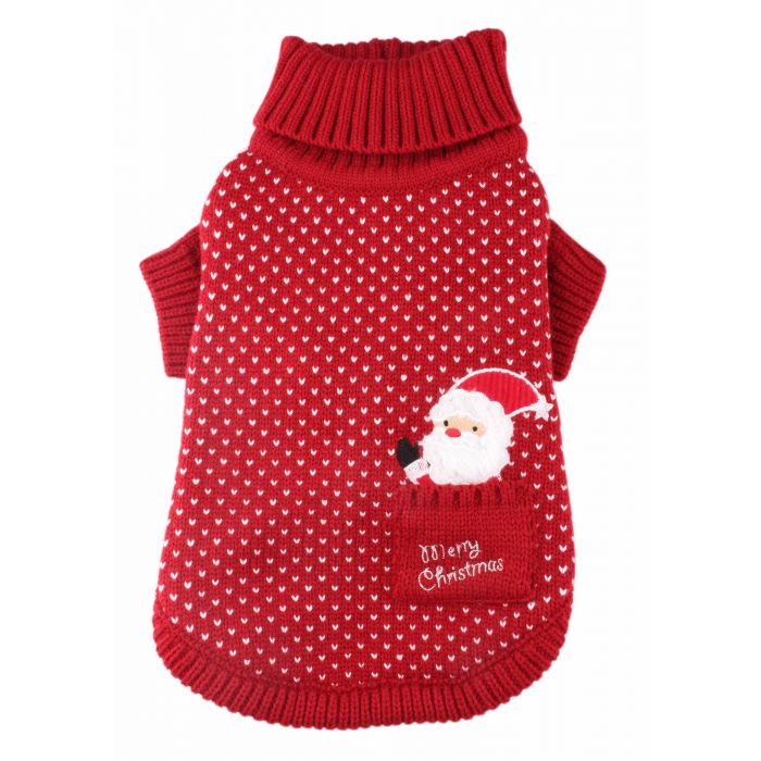 Pet London - Santa In My Pocket Christmas Dog Jumper-Pet London-Love My Hound