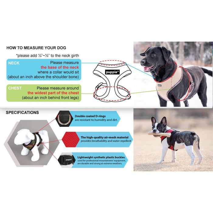 Puppia Soft Dog Harness A Pink