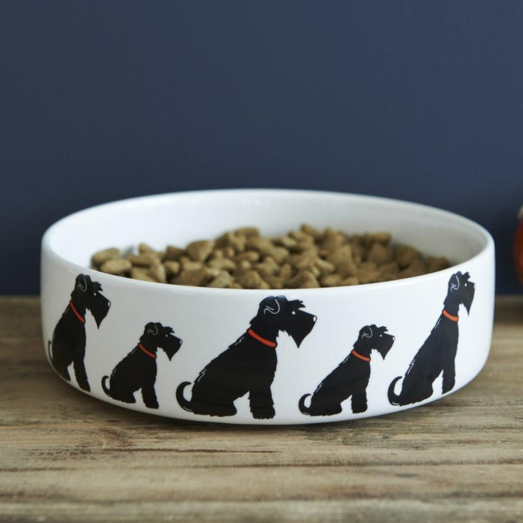 Sweet William - Black Schnauzer Dog Bowl - Large