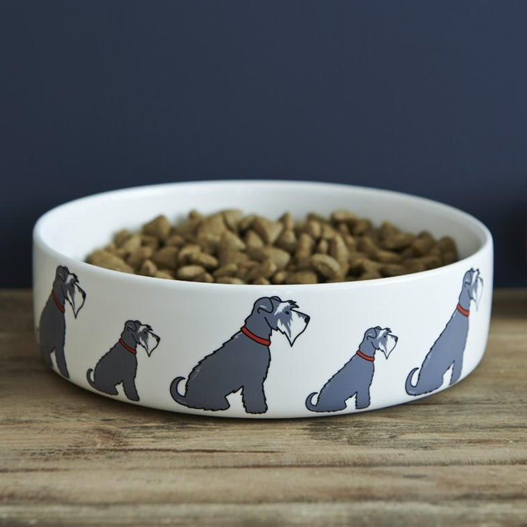 Sweet William - Grey Schnauzer Dog Bowl - Large
