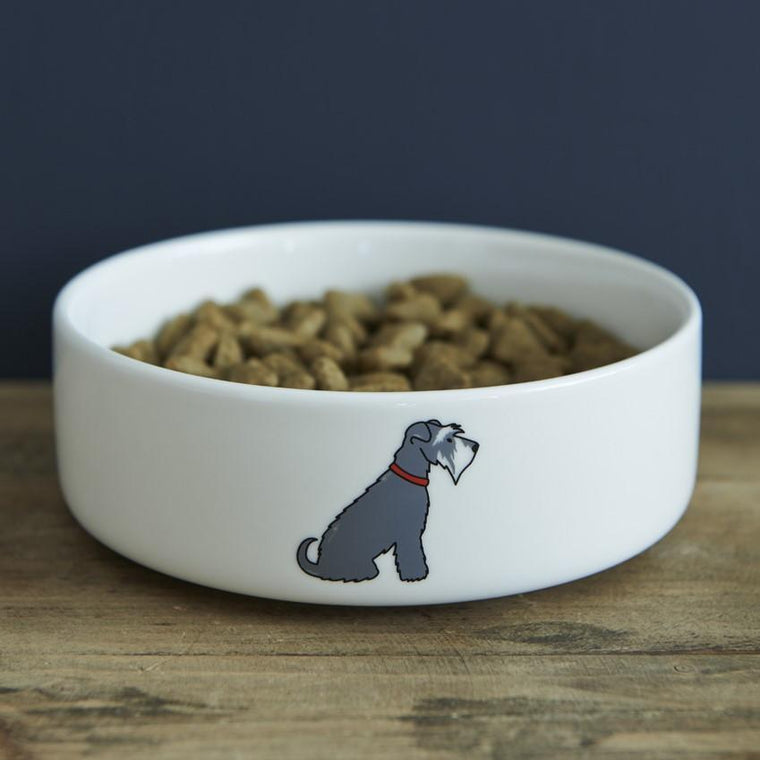 Sweet William - Grey Schnauzer Dog Bowl - Small