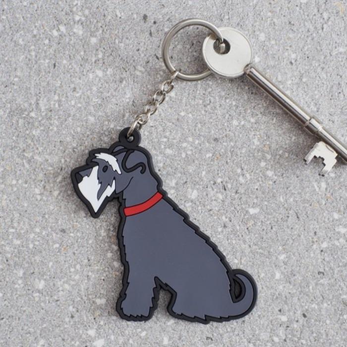 Sweet William - Grey Schnauzer Keyring-Sweet William-Love My Hound