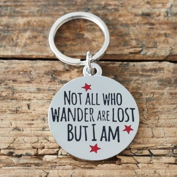Sweet William - "Not All Who Wander Are Lost" Dog ID Tag-Sweet William-Love My Hound