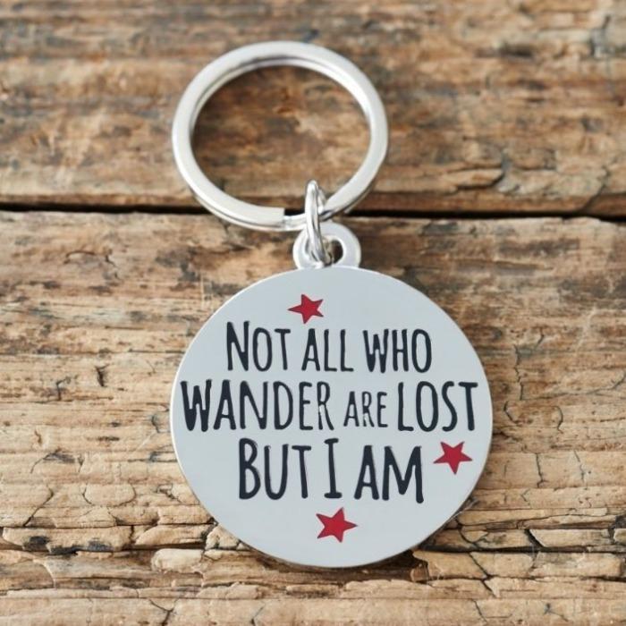Sweet William - "Not All Who Wander Are Lost" Dog ID Tag-Sweet William-Love My Hound