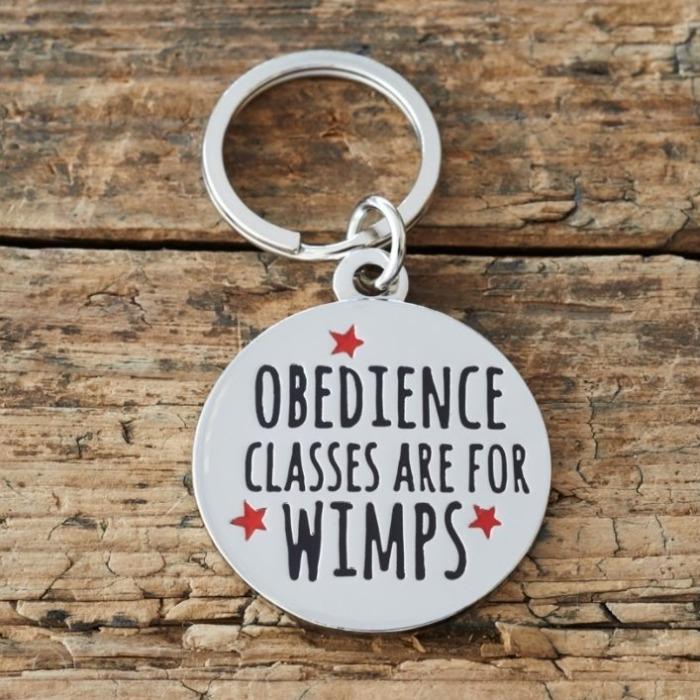 Sweet William - "Obedience Classes Are For Wimps" Dog ID Tag-Sweet William-Love My Hound