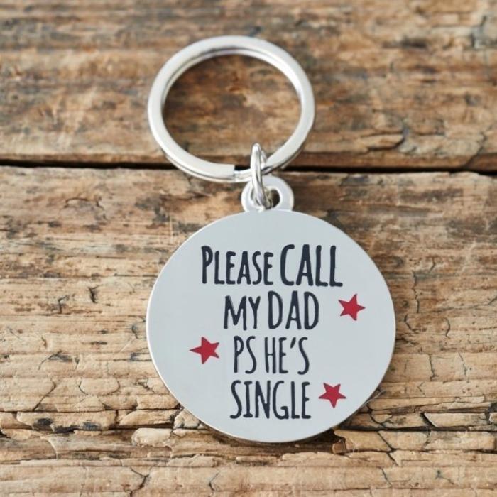 Sweet William - "Please Call My Dad, PS He's Single" Dog ID Tag-Sweet William-Love My Hound