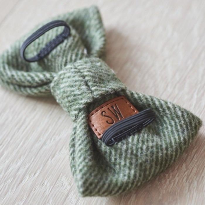 Sweet William - Tweed Dog Bow Tie - Green-Sweet William-Love My Hound