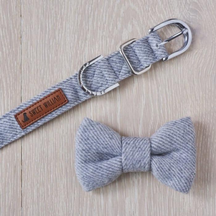 Sweet William - Tweed Dog Bow Tie - Grey-Sweet William-Love My Hound