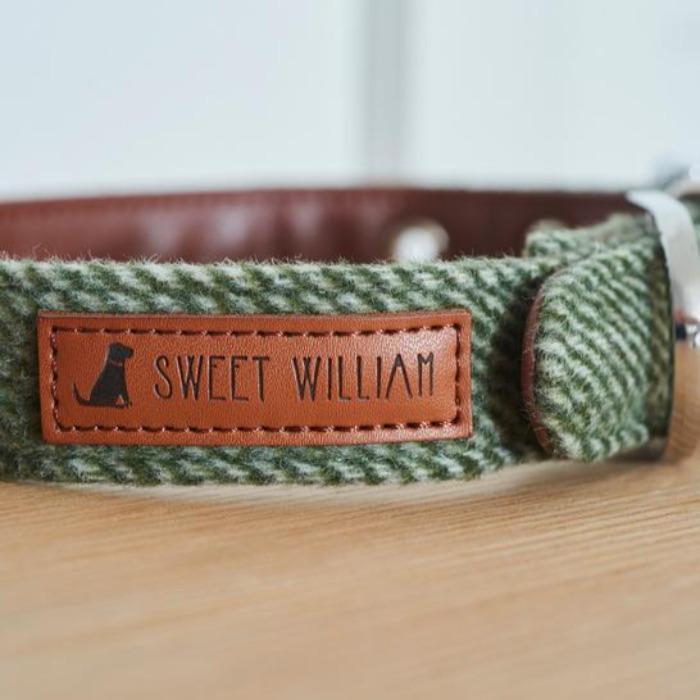 Sweet William - Tweed Dog Collar - Green-Sweet William-Love My Hound