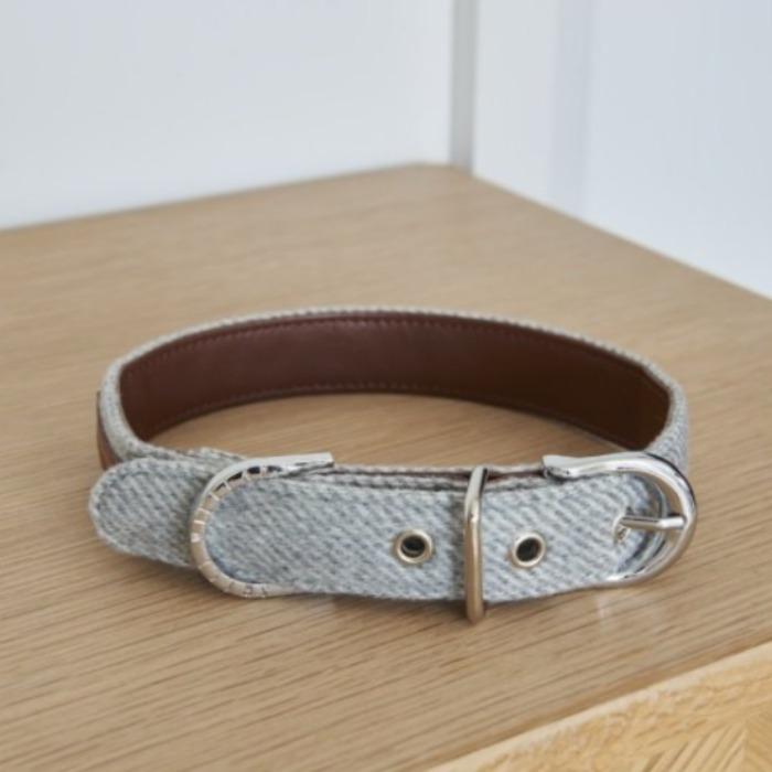 Sweet William - Tweed Dog Collar - Grey