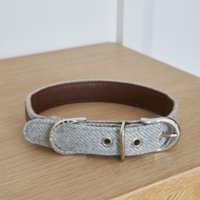 Sweet William - Tweed Dog Collar - Grey-Sweet William-Love My Hound